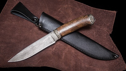 Фото ножа Барс из стали ХВ5 — 202, сталь хв5, литье мельхиор, кап ореха